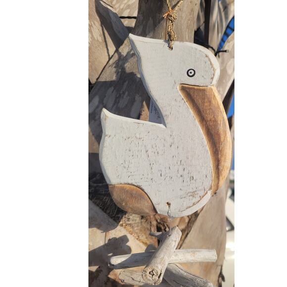 Coastal Hanging Mobile Pelican Driftwood New 3Ft - Picture 3 of 7